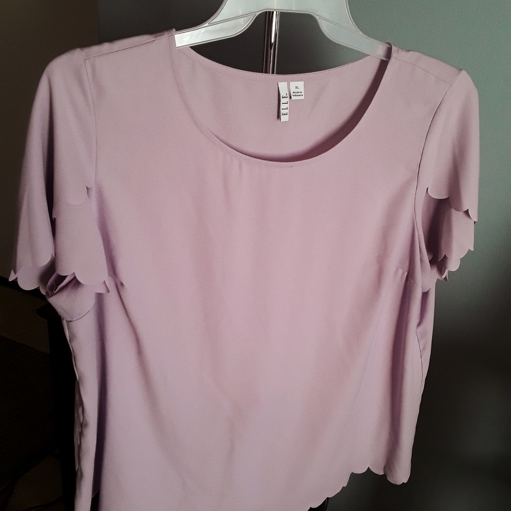 Lavender scallop blouse